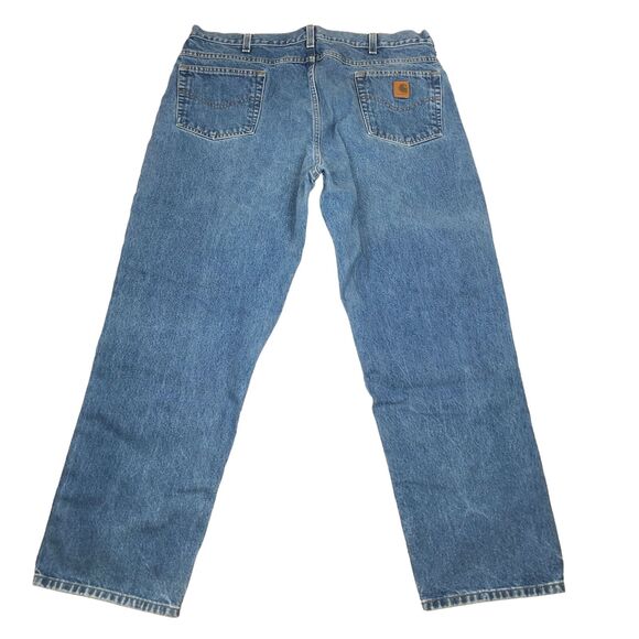 Carhartt Mens Blue Denim Relaxed Fit Jeans 42x32 Actual 40x31 B160 DST - Picture 5 of 7